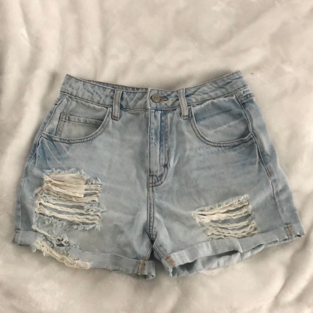 Distressed Denim Shorts